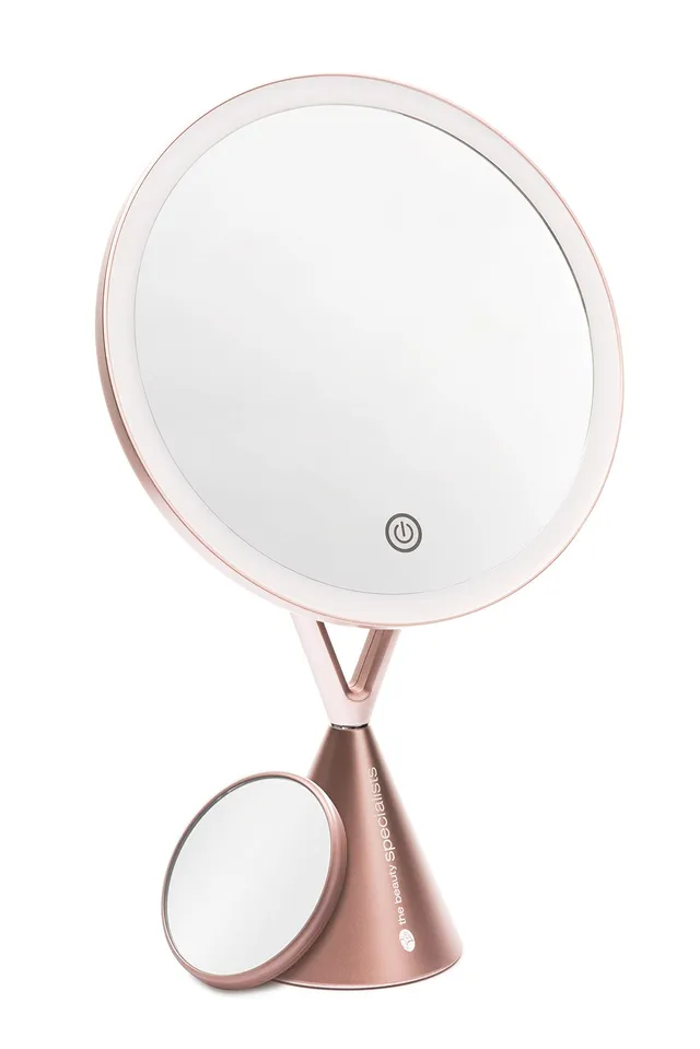 rio-make-up-spiegel-mit-led-lichtring-1-fach-und-abnehmbarem-5-fach-vergr-erungs image 1