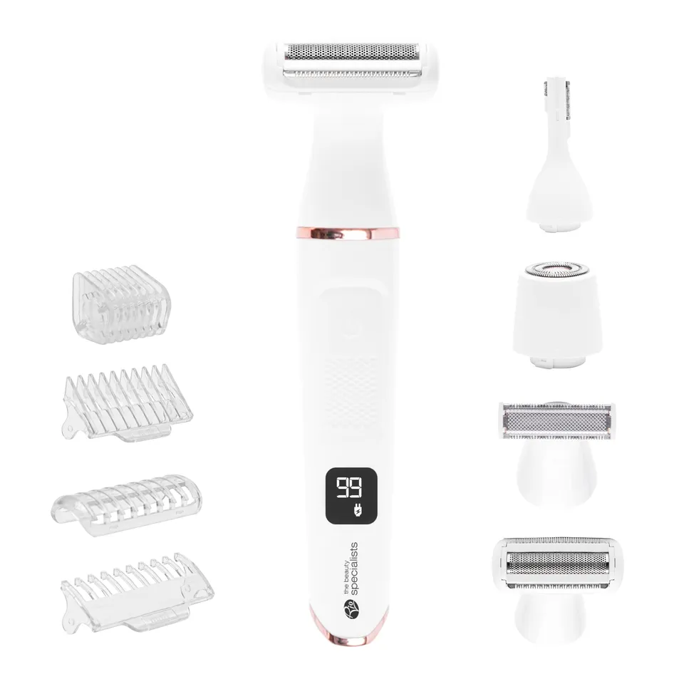 rio-4-in-1-damen-rasierer-bikini-trimmer-wei-aufladbar-ipx7-wasserdicht image 1