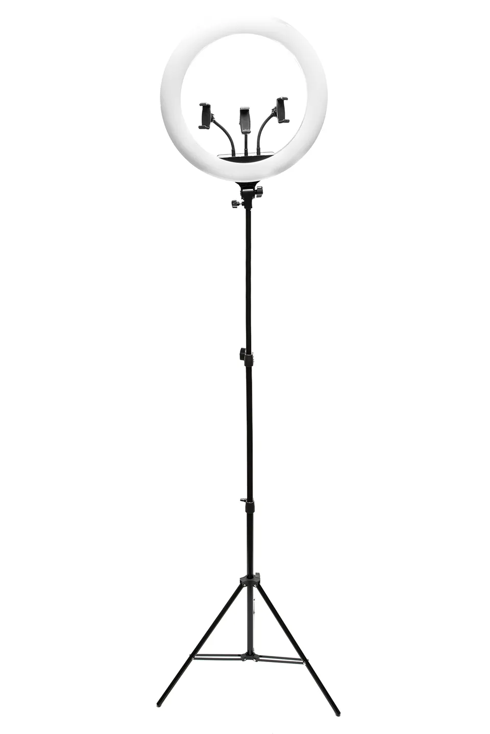 rio-45-7-cm-dimmbares-led-ringlicht-mit-stativst-nder-und-smartphone-halterung image 1