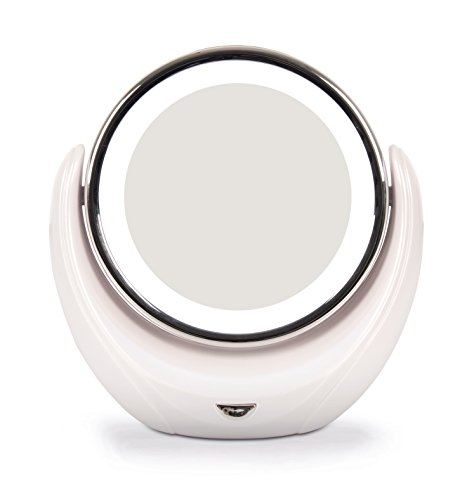 rio-make-up-standspiegel-mit-led-beleuchtung-doppelseitig-1-fach-und-5-fache-ver image 5