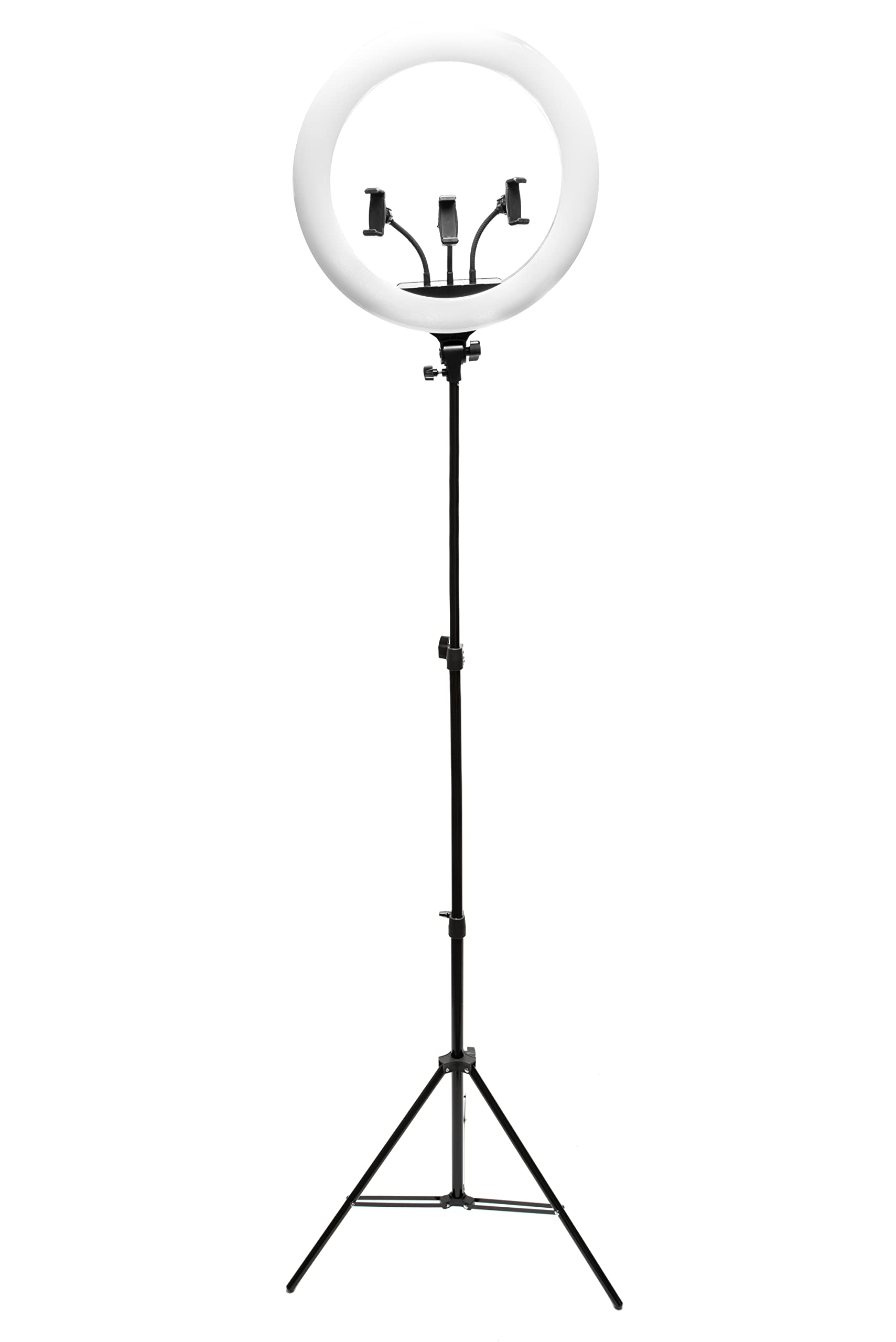 rio-45-7-cm-dimmbares-led-ringlicht-mit-stativst-nder-und-smartphone-halterung image 1