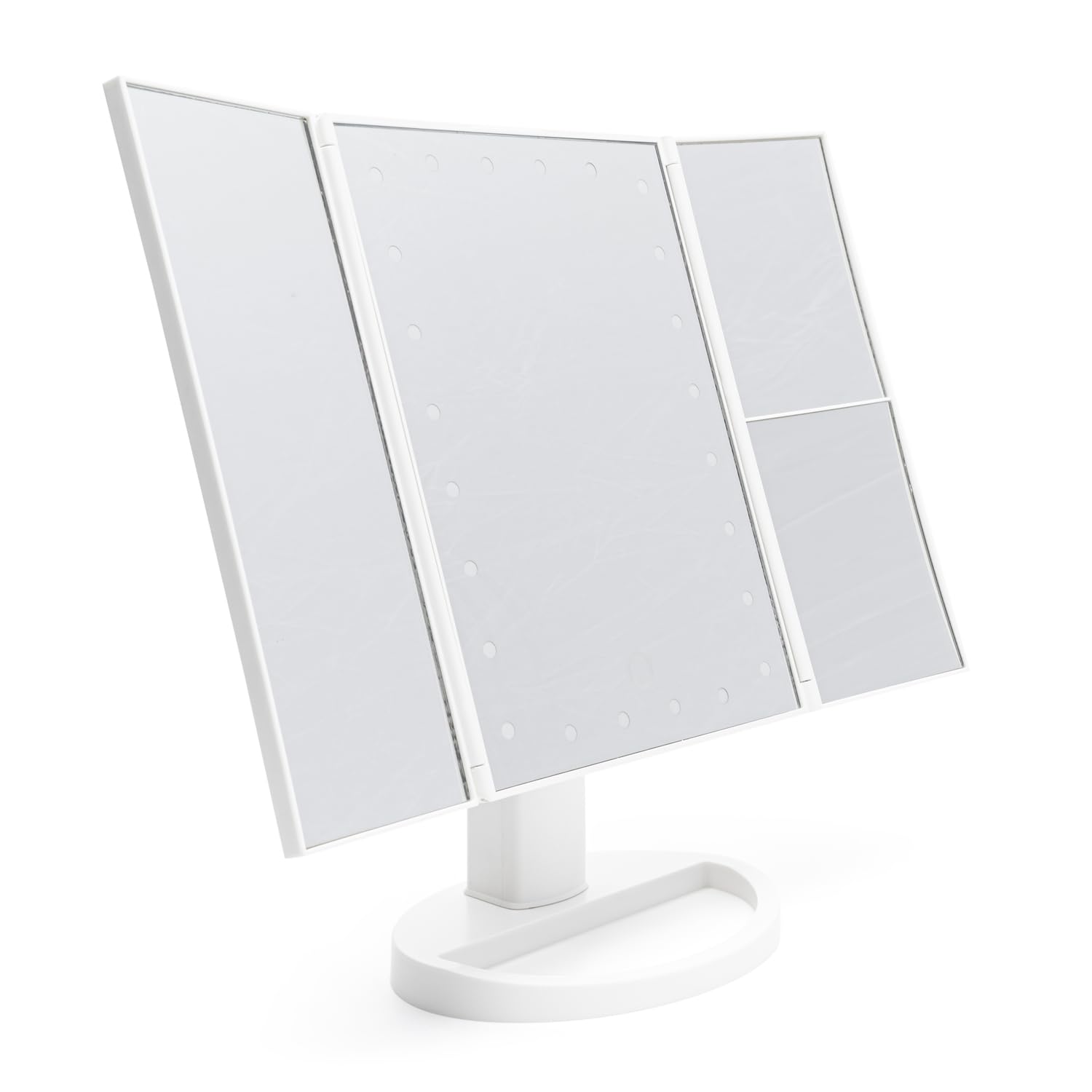rio-schminkspiegel-mit-24-leds-dimmbar-2-und-3-facher-vergr-erung-dreifach-faltb image 2