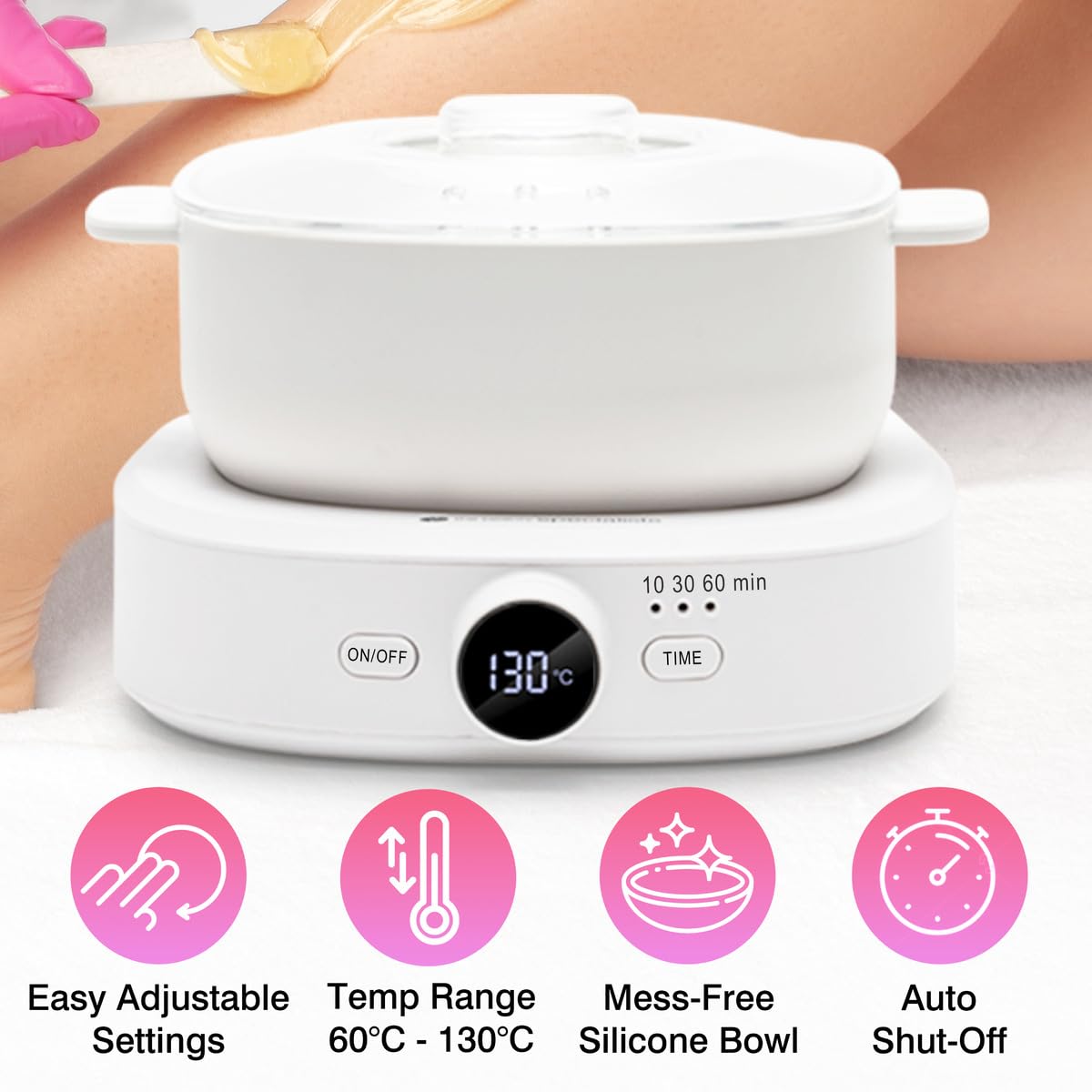 rio-go-smooth-wachserhitzer-digitaler-haarentfernungs-wax-heater-mit-silikonscha image 2