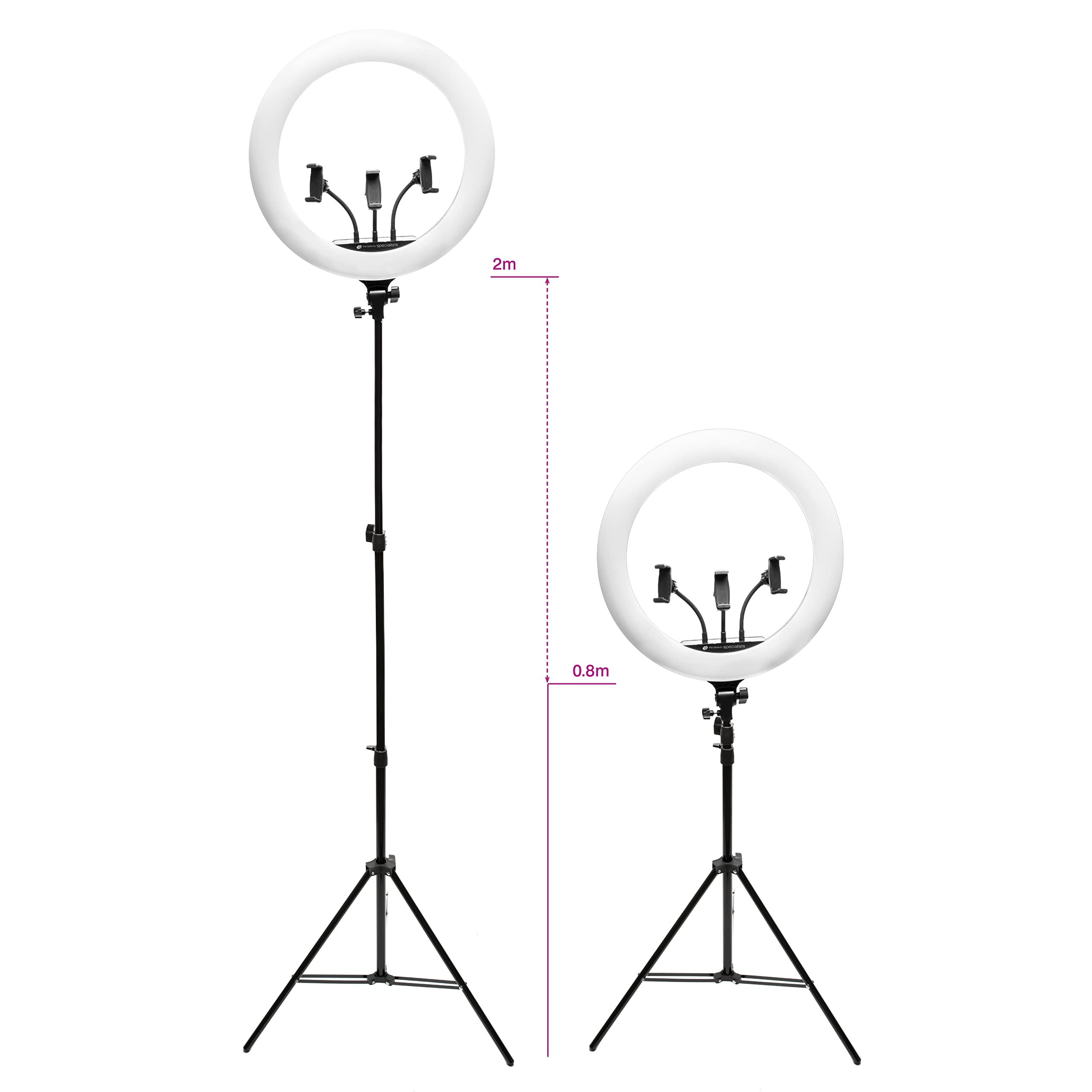 rio-45-7-cm-dimmbares-led-ringlicht-mit-stativst-nder-und-smartphone-halterung image 4