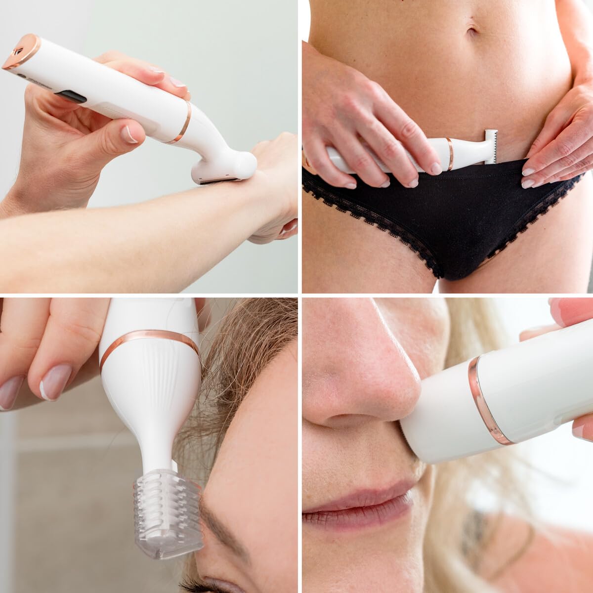 rio-4-in-1-damen-rasierer-bikini-trimmer-wei-aufladbar-ipx7-wasserdicht image 2