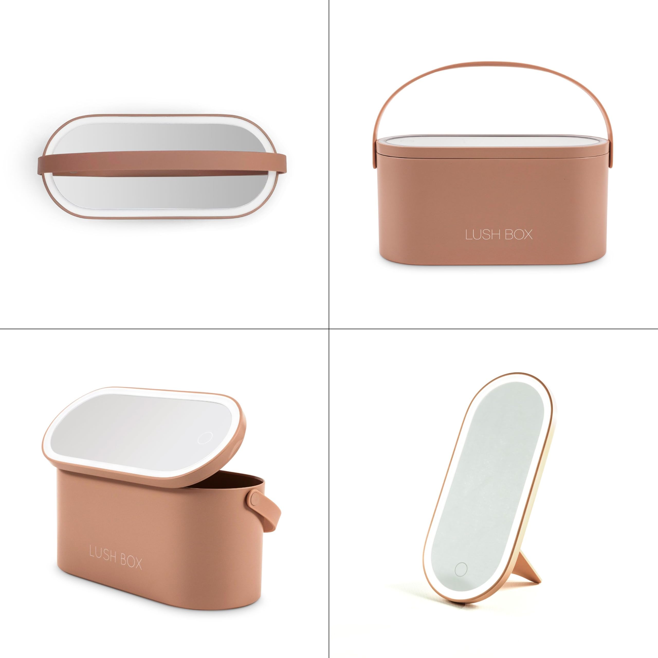 rio-lush-box-kosmetik-reiseetui-rose-mit-abnehmbarem-led-lichtspiegel-dimmbar-wi image 2