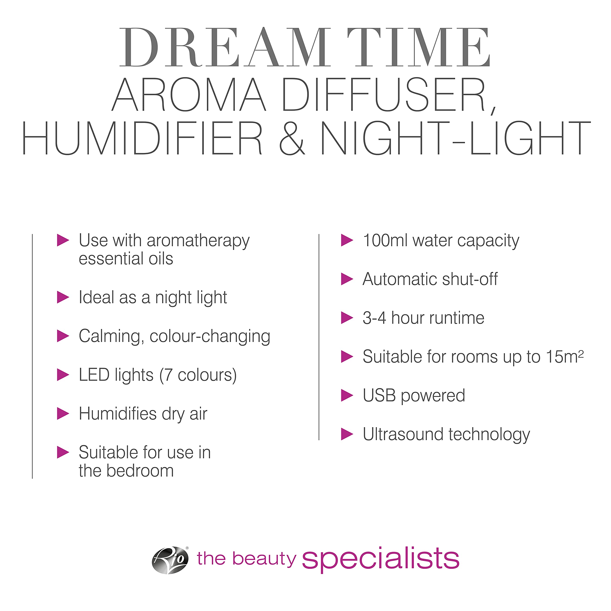 rio-dream-time-aroma-diffusor-luftbefeuchter-und-nachtlicht-7-farben-led-100-ml- image 6