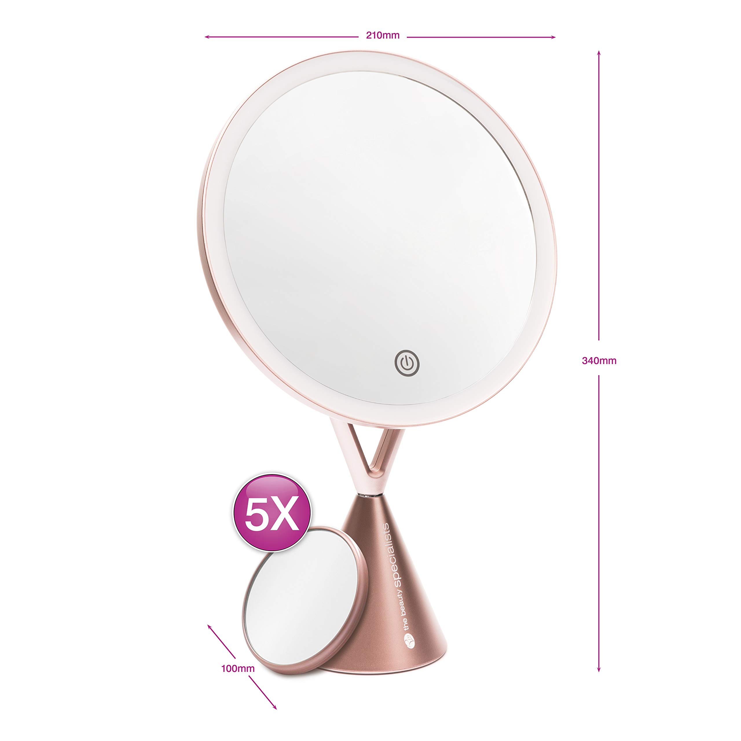 rio-make-up-spiegel-mit-led-lichtring-1-fach-und-abnehmbarem-5-fach-vergr-erungs image 4