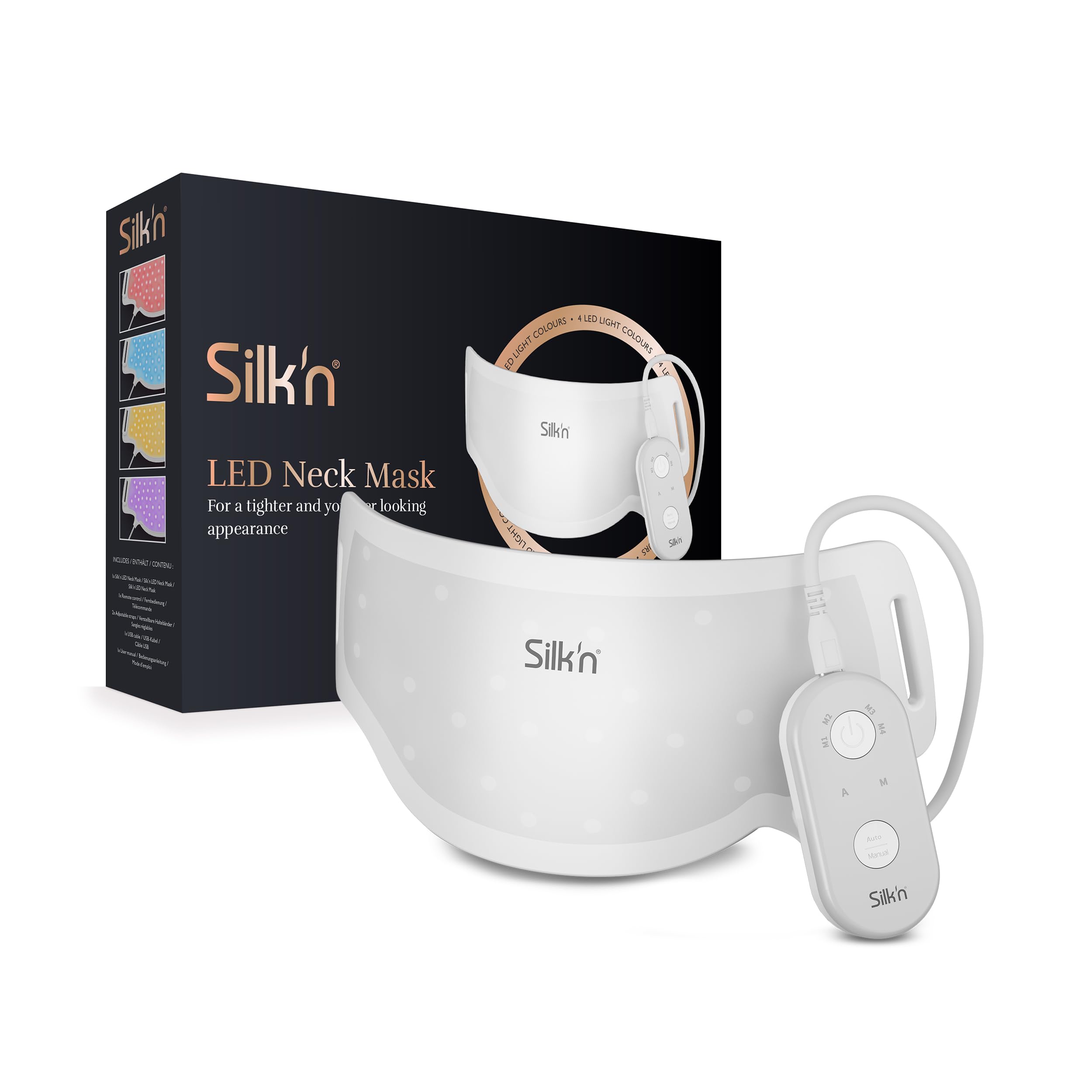 silk-n-led-halsmaske-mit-rotem-blauem-gelbem-und-violettem-led-licht-f-r-straffe image 2