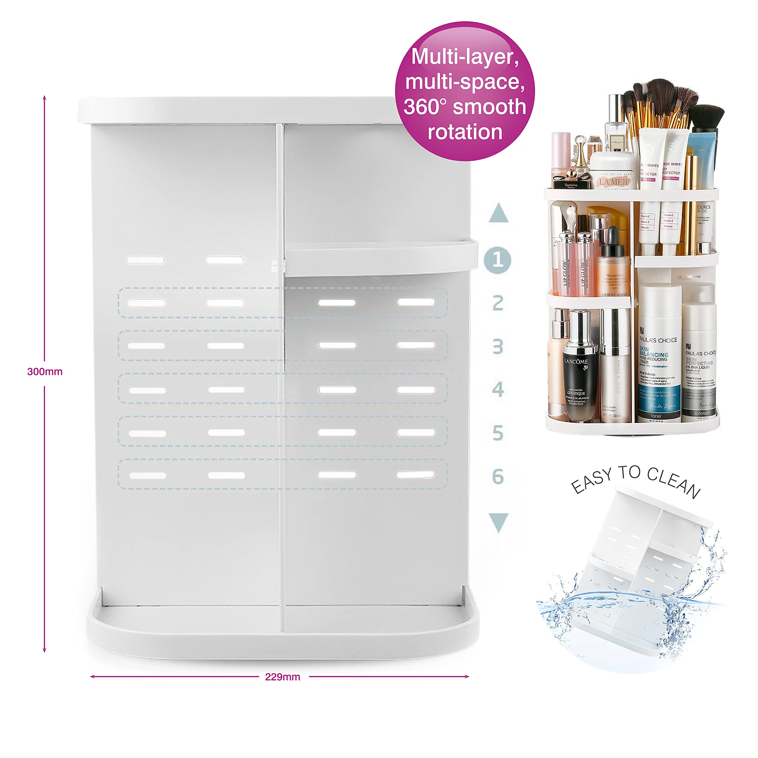 rio-make-up-kosmetik-pinsel-360-drehbarer-karussell-organizer-mit-6-verstellbare image 4